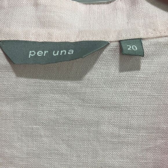 Per Una  Marks and Spencer Linen Raised Flowers Blouse Heart Shaped Buttons - Picture 2 of 11